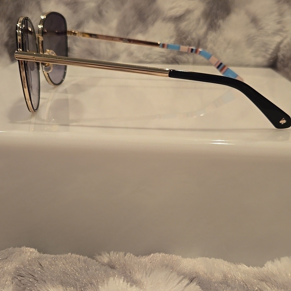 Kate Spade Maryam Gold and Black Oversized Sunglasses Brand New in Case - Picture 4 of 14